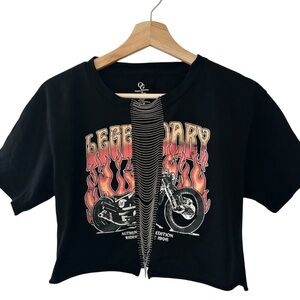 Organic Generation Graphic Crop Top Motorcycle Grunge Bikercore Goth Whimsigoth